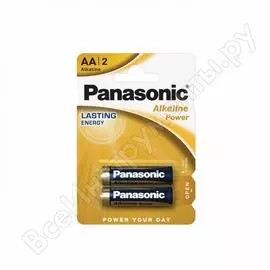 Батарейка Panasonic Alkaline LR6 AA 1.5В бл/2 щелочная 5410853042259