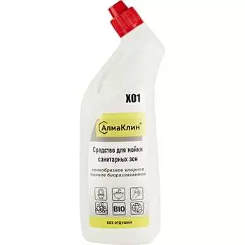 Щелочное моющее средство для санузлов ООО "БАЗОВАЯ ДЕЗИНФЕКЦИЯ" АлмаКлин X01 X01-0,75Л