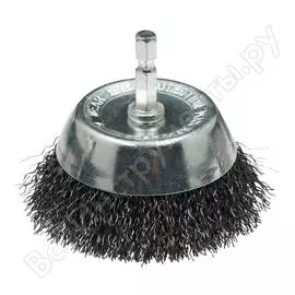Щетка чашечная (15 шт; 75 мм; хвостовик hex1/4; нержавеющая гофрированная проволока 0.3 мм) для дрелей профоснастка 20902002