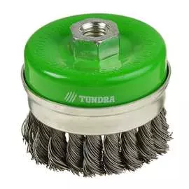 Щетка чашка металлическая heavy duty (75 мм; м14; крученая проволока) для ушм tundra 1032356