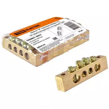 Шина TDM Нулевая N 6х9мм 4/2 (4 группы/крепеж по краям) SQ0801-0057