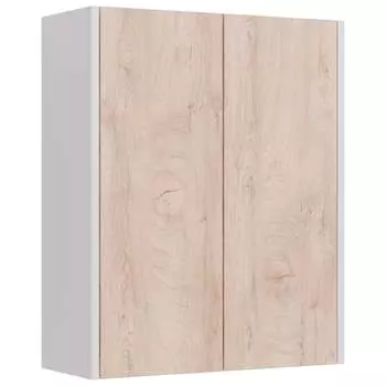 Шкаф Lemark COMBI 60 см, подвесной, 2-х дверный, цвет фасада: дуб кантри, цвет корпуса: белый глянец LM03C60SH-dub