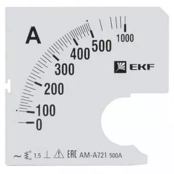 Сменная шкала для A721 EKF 500/5А-1,5 PROxima SQs-a721-500