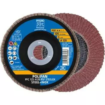 Шлифовальный лепестковый круг PFERD PFC 125 A120 PSF STEELOX 67749125