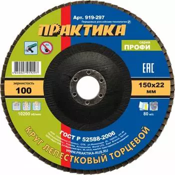 Шлифовальный лепестковый круг ПРАКТИКА 919-297