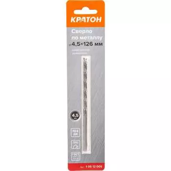 Шлифованное удлиненное сверло по металлу Кратон 1 05 12 005