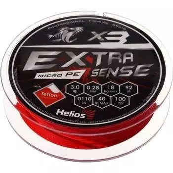 Шнур Helios hs-es-x3-3/40lb extrasense x3 pe red 246245