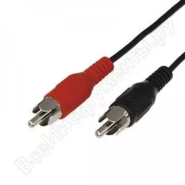 Шнур rexant 2 rca - 2 rca, длина 7 метров, черный 17-0107