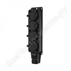 Штепсельная четырехместная влагозащищенная розетка REXANT 111-114