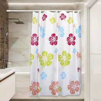 Штора для ванной Сантис peva pv-118 (цветы) 54 gsm 180x180 см 38705