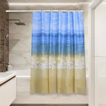 Штора для ванной Сантис peva pv-134 (пляж) 75 gsm 180x180 см 38721