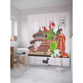 Штора-занавеска для ванной JOYARTY