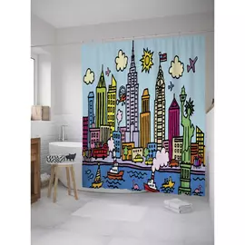 Штора-занавеска для ванной JOYARTY