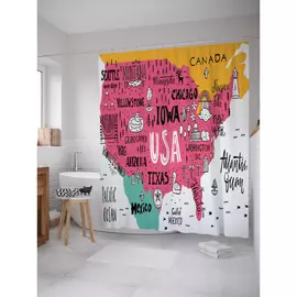 Штора-занавеска для ванной JOYARTY