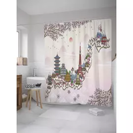 Штора-занавеска для ванной JOYARTY