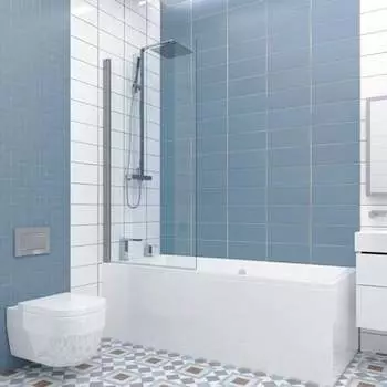 Шторка на ванну GuteWetter gwmpkb020p601n 54x153 см, профиль хром матовый, стекло бесцветное закаленное 6 мм 4698032450793 4698032450793