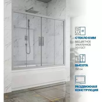 Шторка на ванну GuteWetter gwmpkb019p4 4698031941124