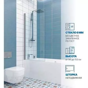 Шторка на ванну GuteWetter gwmpkb020p601n 4698032453831