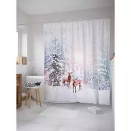 Шторка-занавеска для ванной JOYARTY Олени в снегу sc_78647