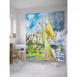 Шторка-занавеска для ванной JOYARTY