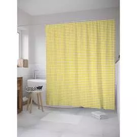 Шторка-занавеска для ванной JOYARTY Желтая клетка sc_31107