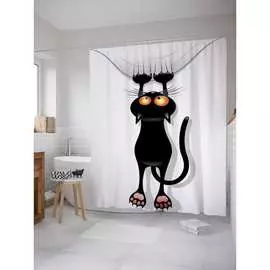 Шторка-занавеска для ванной JOYARTY Кот-шкодник sc_18507