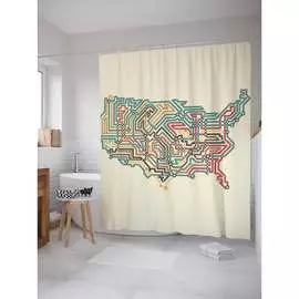 Шторка-занавеска для ванной JOYARTY