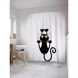 Шторка-занавеска для ванной JOYARTY Вредный кот sc_18505
