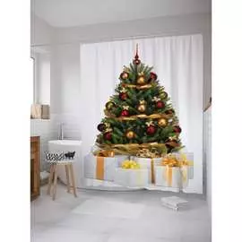Шторка-занавеска для ванной JOYARTY Новогодняя елка sc_2731