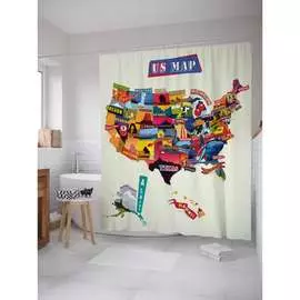 Шторка-занавеска для ванной JOYARTY