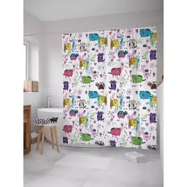 Шторка-занавеска для ванной JOYARTY Коты веселятся sc_25653