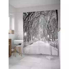 Шторка-занавеска для ванной JOYARTY Бульвар зимней ночью sc_27770