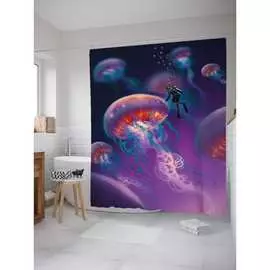 Шторка-занавеска для ванной JOYARTY