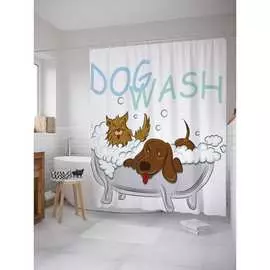 Шторка-занавеска для ванной JOYARTY Купание собак sc_9536
