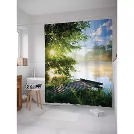 Шторка-занавеска для ванной JOYARTY Природная река sc_13831