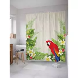 Шторка-занавеска для ванной JOYARTY Яркий попугай sc_14976
