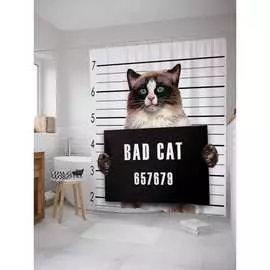 Шторка-занавеска для ванной JOYARTY Кот преступник sc_15573