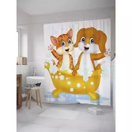 Шторка-занавеска для ванной JOYARTY