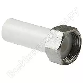 Штуцер pro aqua pp-r с накидной гайкой, белый, шк 32-1.1/4 pa70016b