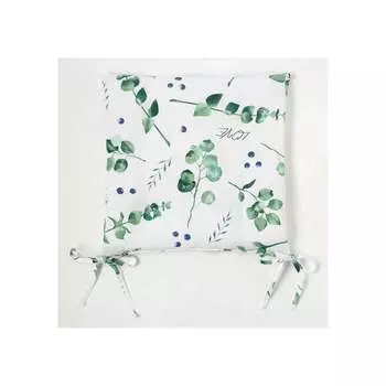 Сидушка на стул Доляна Eucalyptus 42x42x7 см, 100% хлопок, 164 г 4682758