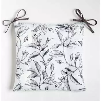 Сидушка на стул Доляна Plant leaves 42x42 см, 100% хлопок, рогожка 164 г 9322534