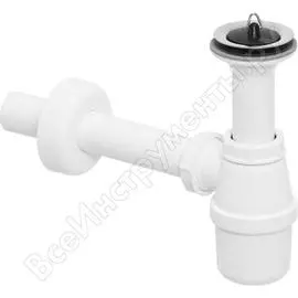 Сифон для раковины viega пластик, с пробкой, 1 1/4x32, белый 00000020390