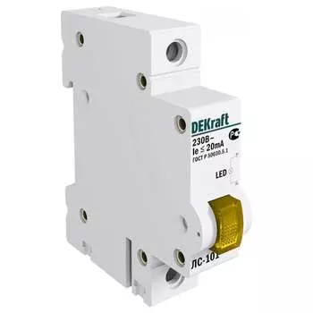 Сигнальная лампа DEKraft ЛС101-1Р-YEL-LED 18008DEK
