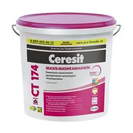 Силикатно-силиконовая камешковая штукатурка Церезит CT 174 1318409