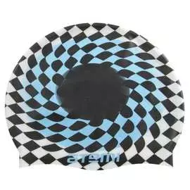 Силиконовая шапочка для плавания atemi psc421 чёрно-белая, клетка 00000136619