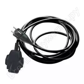 Силовой удлинитель abl profi line 5м., кг 3x1,5мм, 16а, 3,7квт, 3 розетки, натуральная резина, ip44 1413195