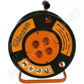 Силовой удлинитель на катушке GLANZEN EB-50-001 00012288