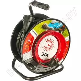 Силовой удлинитель на пластиковой катушке эра rp-1-3x1-30m с заземлением 30м 1гн 3х1 б0033019