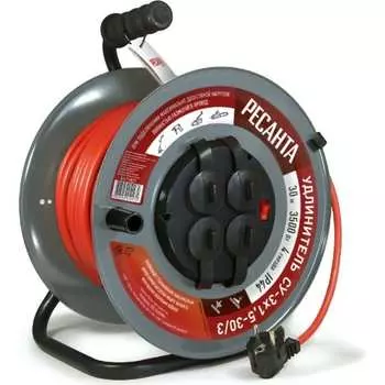 Силовой удлинитель Ресанта СУ-3x1,5-30/3 61/118/7