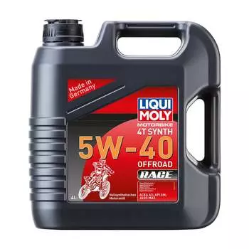 Синтетическое моторное масло 4T для 4-х тактных мотоциклов LIQUI MOLY Motorbike 4T Synth Offroad Race 5W-40 4л 3019